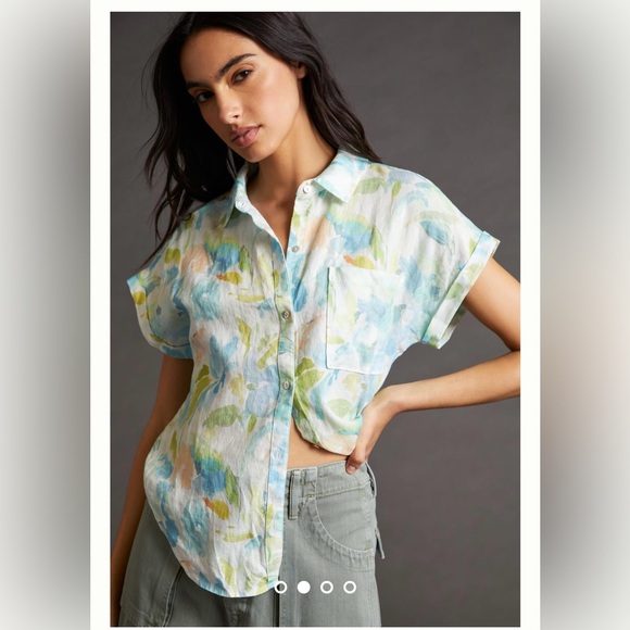 Linen Surf Shirt Anthropologie - Picture 1 of 7